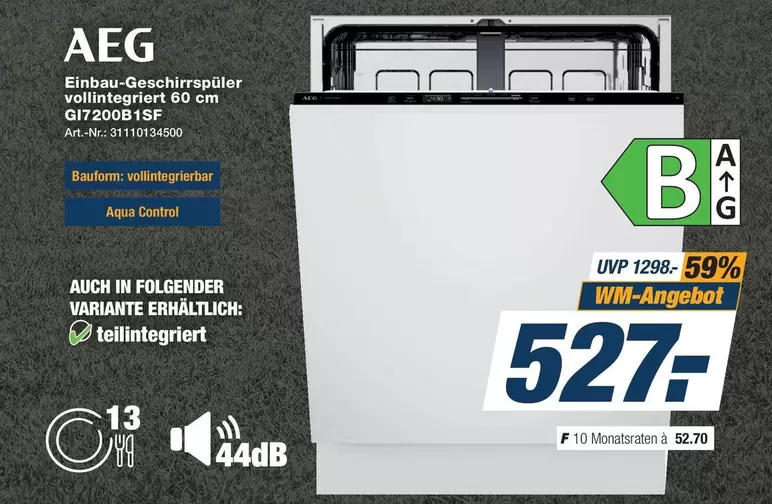 AEG - Einbau-Geschirrspüler (Built-in Dishwasher) GI7200B1SA0?