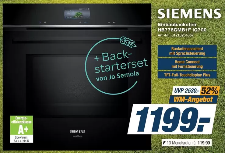 Siemens - Einbaubackofen HB776GMB1F IQ700