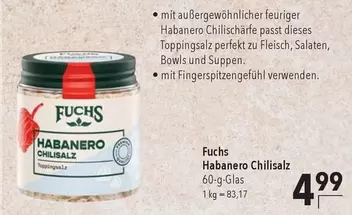 Fuchs - Habanero Chilisalz Toppingsalz
