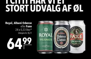 Royal - , Albani Pilsner or Faxe Premium