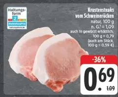 Krustensteaks vom Schweinerücken