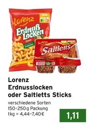 Erdnusslocken oder Saltletts Sticks