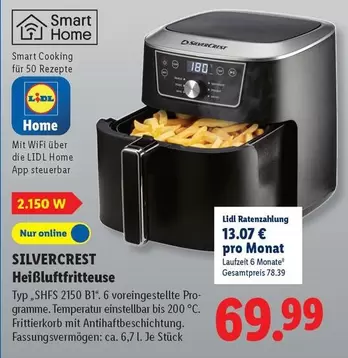 Smart Home - Heißluftfritteuse Typ "SHFS 2150 B1"