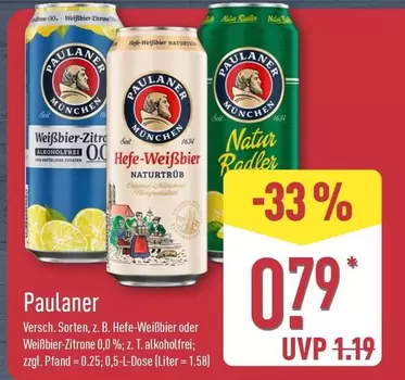 Paulaner - Weißbier-Zitrone 0,0% or Hefe-Weißbier Naturtrüb