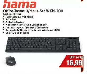 Hama - Office-Tastatur/Maus-Set WKM-200