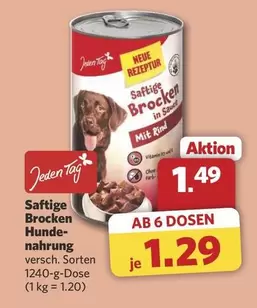 Saftige Brocken Hundennahrung