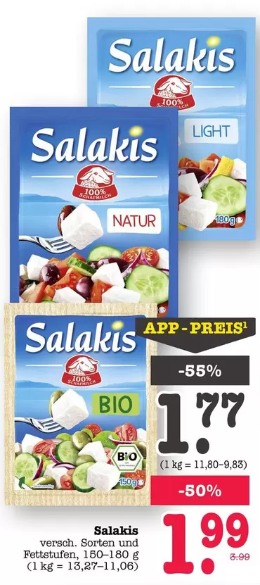 Bio - Salakis versch. Sorten und Fettstufen