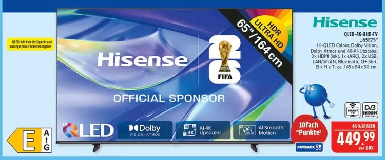 Hisense - 65"/164 cm QLED TV