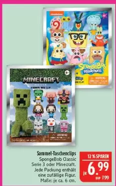 Minecraft - Sammel-Taschenclips SpongeBob Classic Serie 3 oder