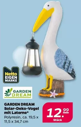 Solar-Deko-Vogel mit Laterne