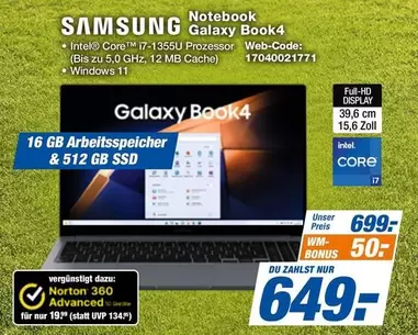 Samsung - Notebook Galaxy Book4