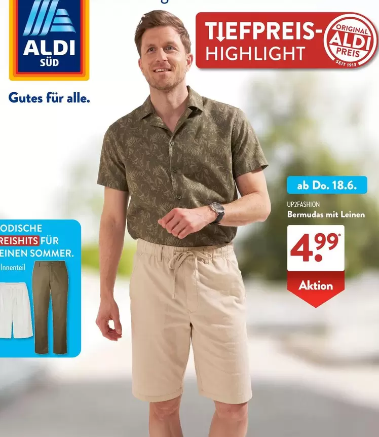 Herren Bermudas mit Leinen