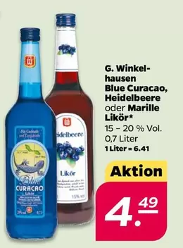 Blue Curacao, Heidelbeere oder Marille Likör