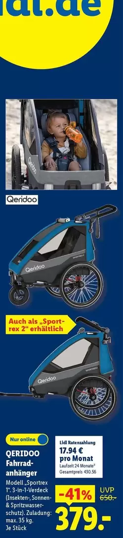 Qeridoo Fahrrad-Anhänger