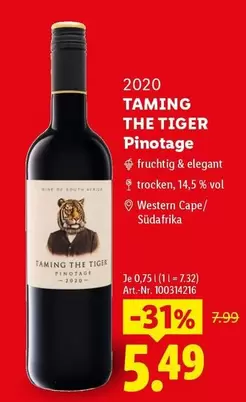TAMING THE TIGER Pinotage 2020
