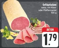 Geflügelsalami natur, mit Käse- oder Pfeffermantel