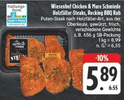 Wiesenhof Chicken & More Schmiede Holzfäller-Steaks, Rocking BBQ Rub Puten-Steak