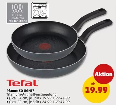 Tefal - Pfanne SO LIGHT Titanium-Antihaftversiegelung