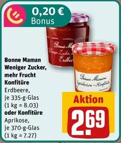 Weniger Zucker, mehr Frucht Konfitüre Erdbeere oder Konfitüre Aprikose