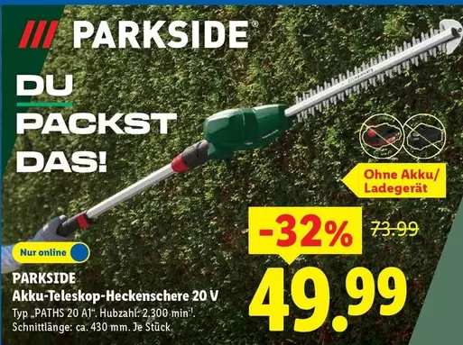 Akku-Teleskop-Heckenschere 20 V
