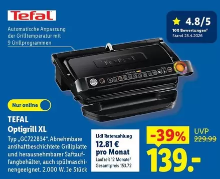 Tefal - Optigrill XL Typ ,GC722834"