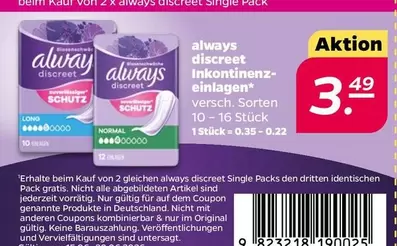 Always - Inkontinenz-einlagen