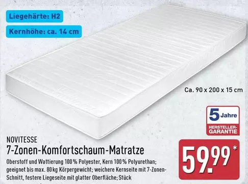7-Zonen-Komfortschaum-Matratze