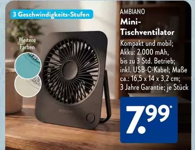 Mini-Tischventilator