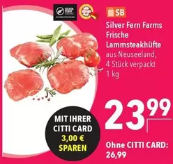Frische Lammsteakhüfte