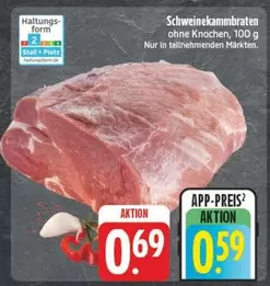 Schweinekambraten ohne Knochen