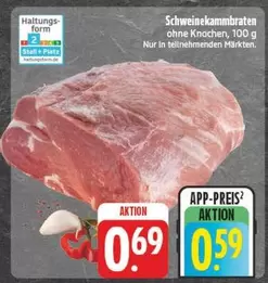 Schweinekambraten ohne Knochen