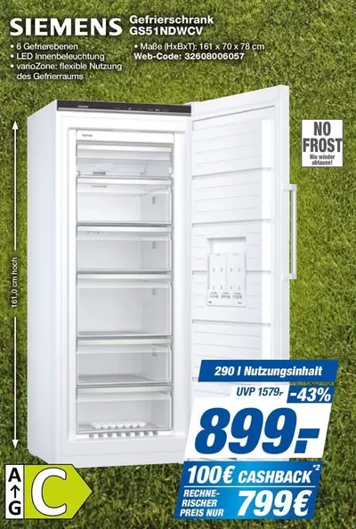 Siemens - Gefrierschrank GS51NDWC