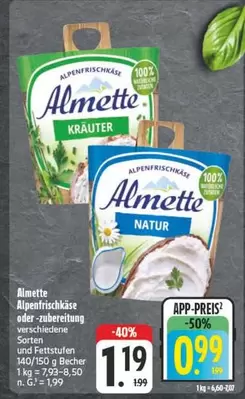 Alpenfrischkäse oder -zubereitung