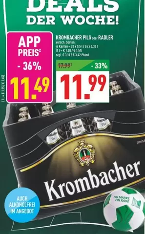 Krombacher - Pils oder Radler