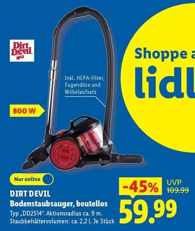 Bodenstaubsauger, beutellos Typ "DD2514"