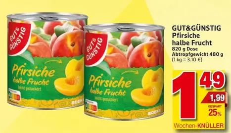 Pfirsiche halbe Frucht