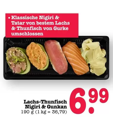 Lachs-Thunfisch Nigiri & Gunkan