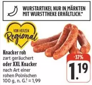 Knacker roh zart geräuchert oder XXL Knacker nach Art einer rohen Polnischen