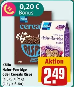 Hafer-Porridge oder Cereals Risps