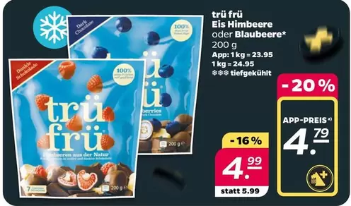 Eis Himbeere oder Blaubeere