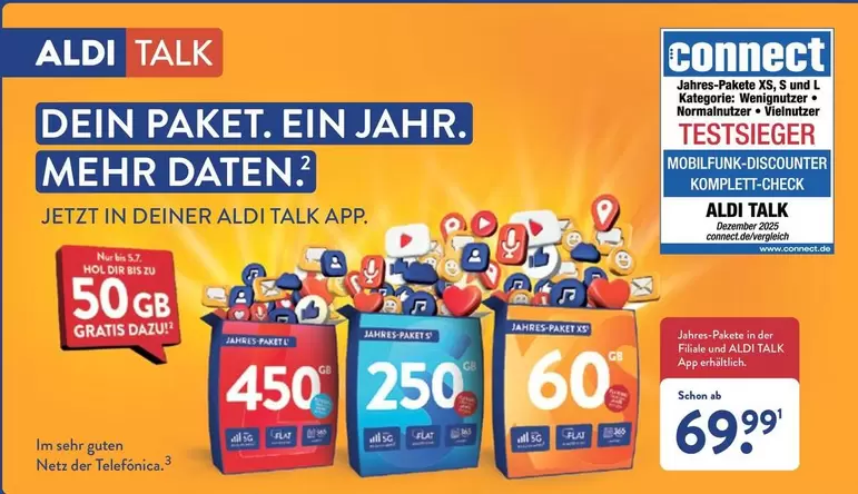 ALDI TALK "DEIN PAKET. EIN JAHR. MEHR DATEN."