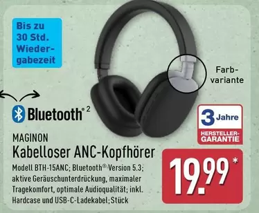 Kabelloser ANC-Kopfhörer Modell BTH-15ANC