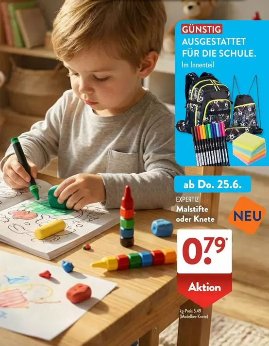 Mahlstifte oder Knete