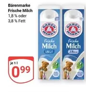 Frische Milch 1,8 % oder 3,8 % Fett
