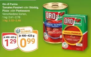 Tomaten Passiert oder Stückig, Pizza- oder Pastasauce