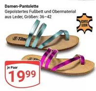 Damen-Pantolette Gepolstertes Fußbett und Obermaterial aus Leder