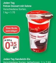Feines Dessert mit Sahne