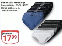 Damen- oder Herren-Slips