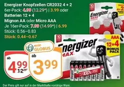 Energizer - Knopfzellen CR2032 4+2