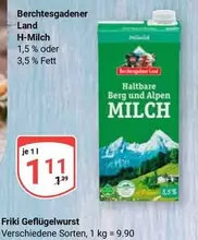 Berchtesgadener Land - H-Milch 1,5% oder 3,5% Fett